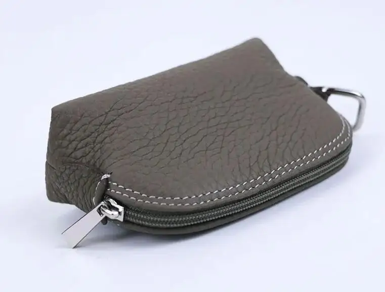 Custom Letter Genuine Pebble Leather Shell Bag Simple Ladies Zipper Small Storage Bag Coin Purse Handbag Wallet