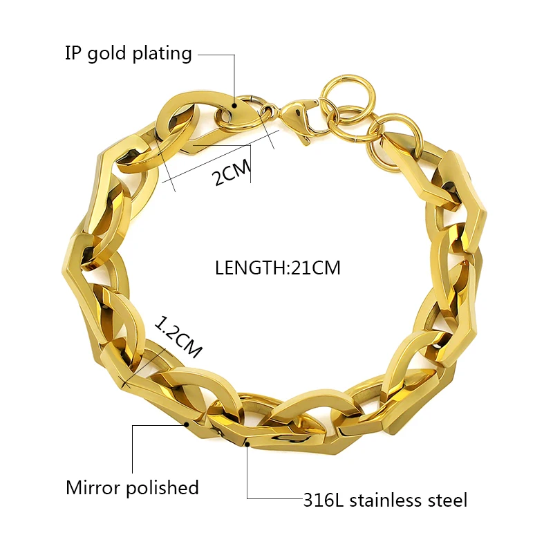 Stainless Steel Big Thick Heart Shape Necklace Chain for Women Men Couples Necklace Jewelry Pendant Heart Charm Choker Necklace
