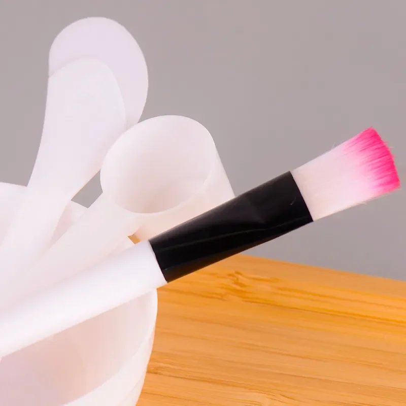 Beauty Skin Care Face Clay Mask Brush Pink Household Daily Chemical Face Mask Bowl Brush Spoon Spatula Set