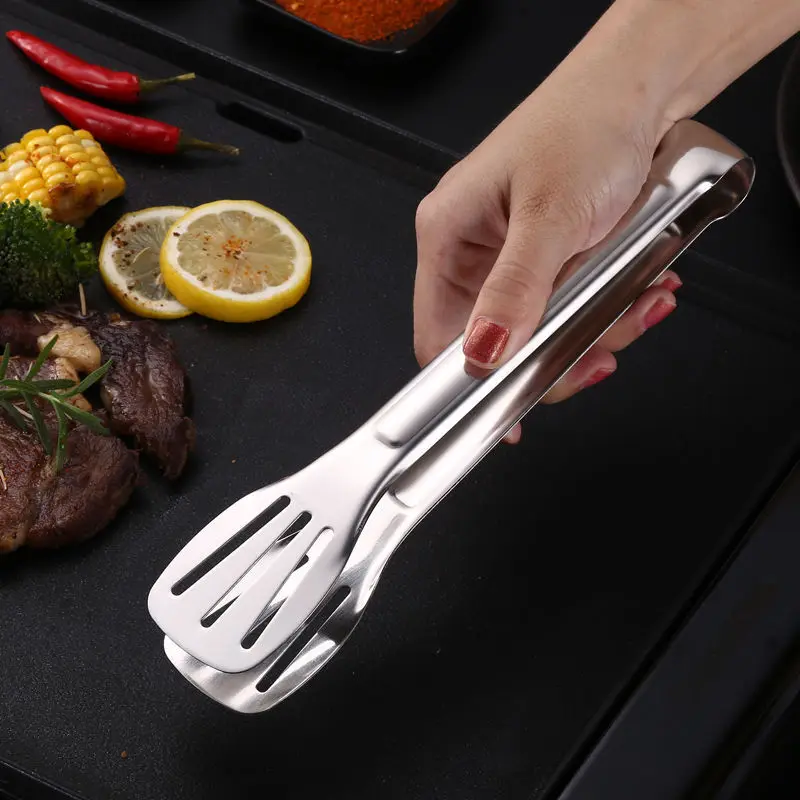 304Stainless steel barbecue clamp buffet kitchen anti-scald bread clip hotel steak Tong barbecue food clip