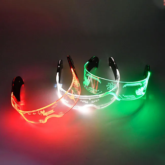 Light Up Glasses Magic LED Visor Rave Glasses for  Cosplay Festivals Halloween Bars Clubs Parties