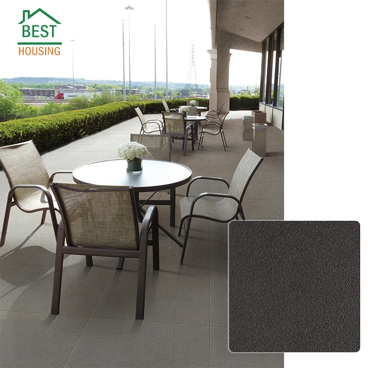
Hot ceramic anti slip floor tiles coffee shop rough 6x6 black glaze porcelain tile 