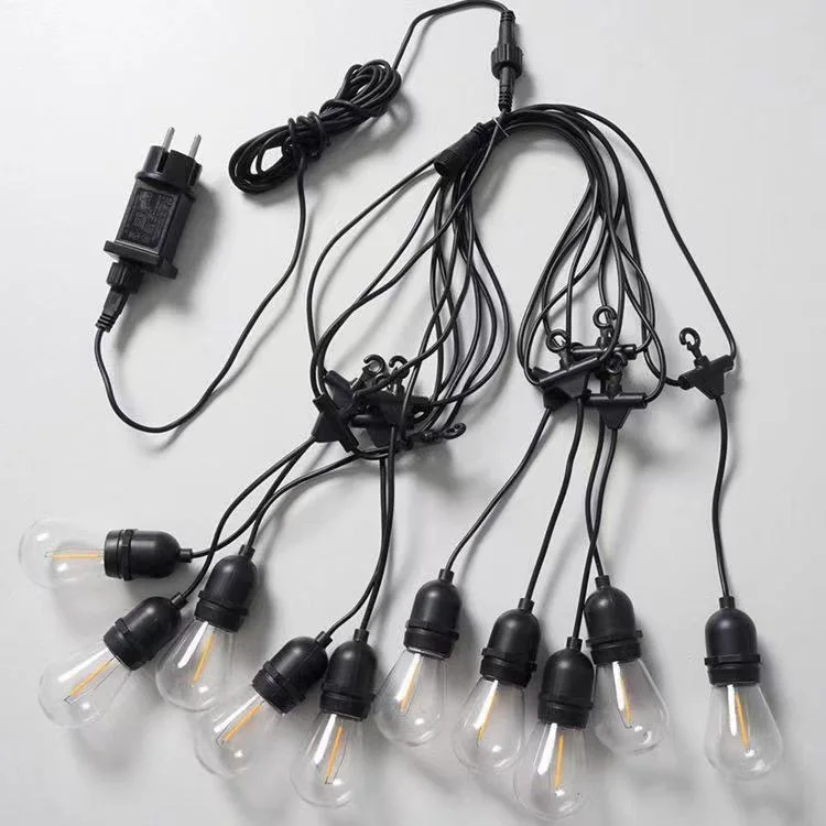 Wholesale Shatterproof 1W Edison Bulb Replaceable E26 E27 S14 String Lights Outdoor Waterproof Christmas Tree Hanging Lights