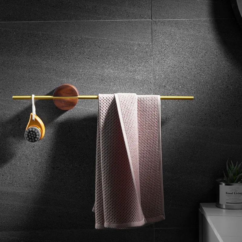 Bathroom towel bar new design free punch toilet towel rack European style wall hanging towel single rod