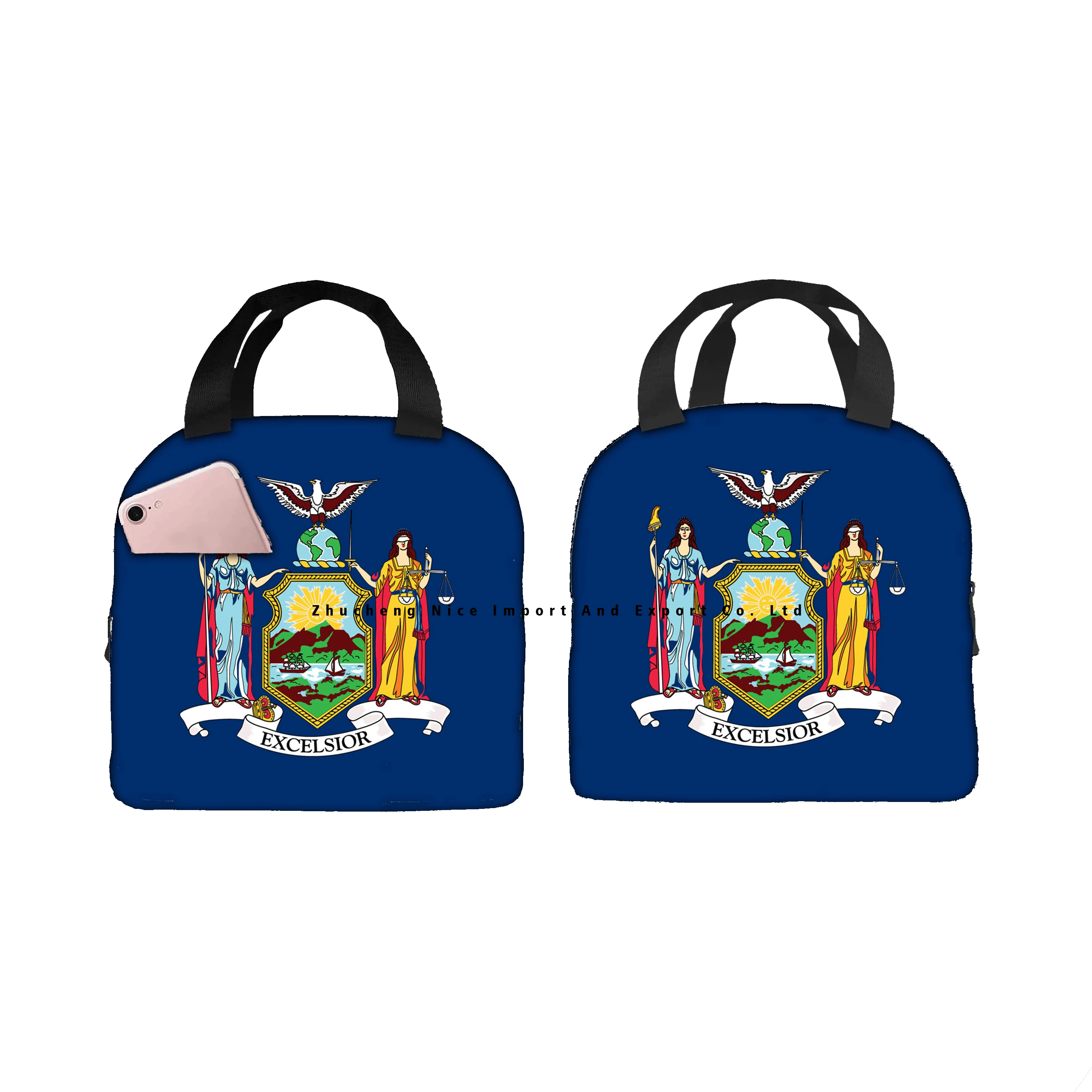 Custom America US Nebraska state flag Lunch Tote Insulated Box Cooler Bag Seal Portable Thermal Insulation Aluminum Foil