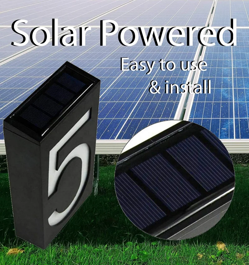 Home decoration Led wall Outdoor Waterproof Garden Door House Number 0 to 9 solar lights outdoor waterproof