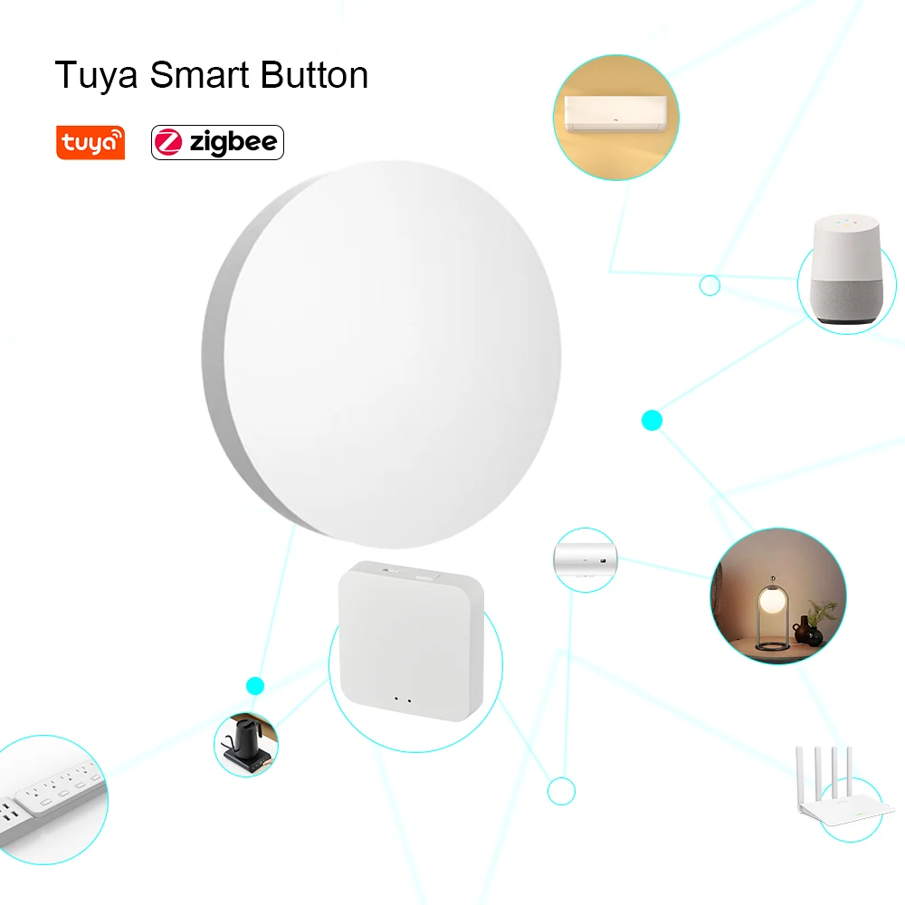 Смарт-кнопочный переключатель Tuya ZigBee беспроводной пульт дистанционного управления с одной клавишей
