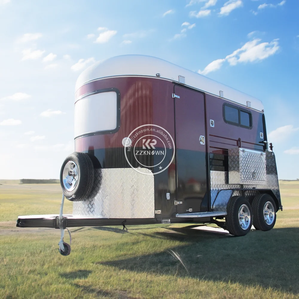 New Product Deluxe 2 Horse Straight Loading Horse Trailer For Travel With Horses Australia Standard