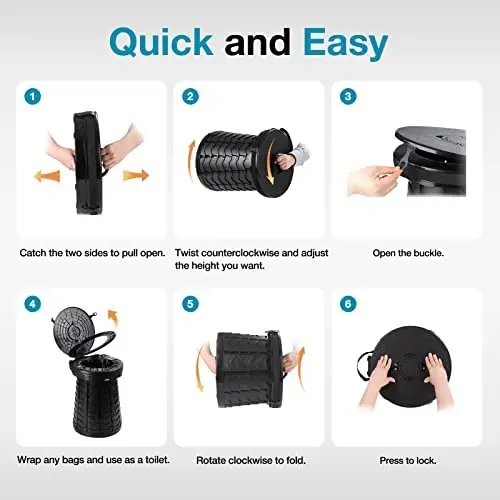 Outdoor Camping Washable Plastic Potty Integrated Bucket Self Driving Foldable Toilet Portable Camping Toilet stool