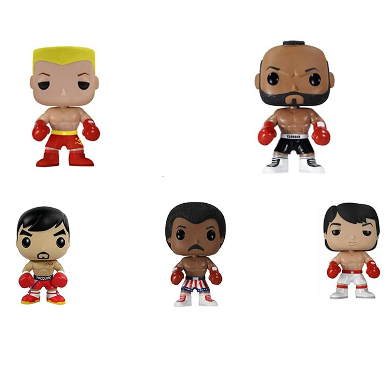 Funko Pop Boxer Action Figure 21 Ivan Drago 18 Rock Balboa 37 Manny Pacquiao 20 Clubber Lang 19 Apollo Creed Model Toys