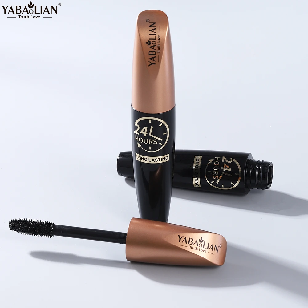 4D Silk Fiber Lash Mascara Waterproof Long Lasting Mascara Black Volume and Length Natural Exquisitely Full Lengthening Mascara
