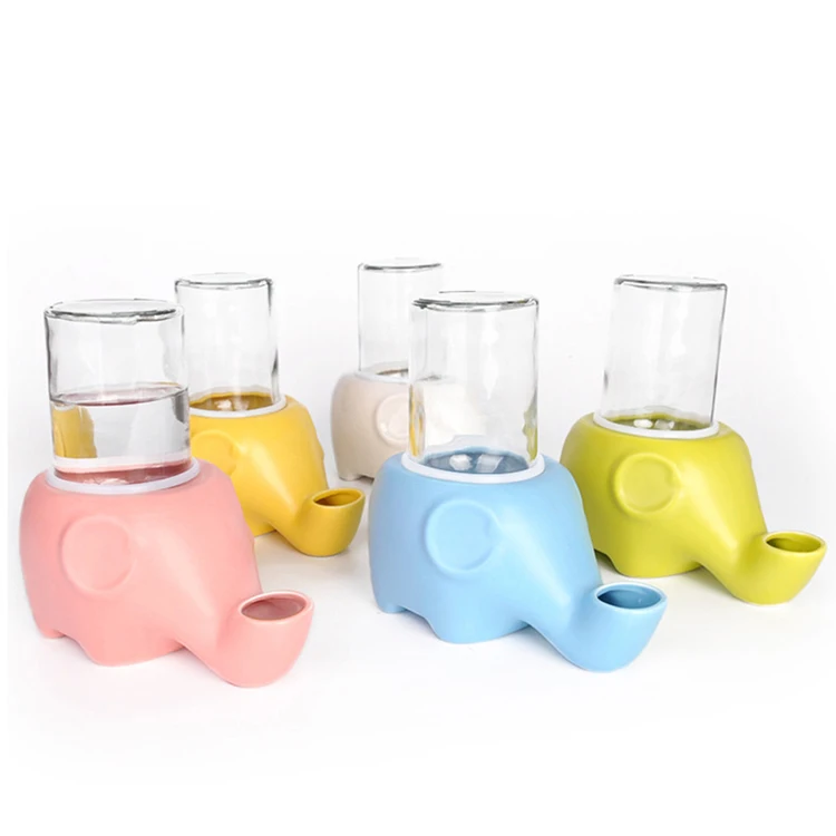 Ceramic Elephant Shape Pet Cat Puppy Water Feeder Dispenser No Spill Pet Drinking Fountain