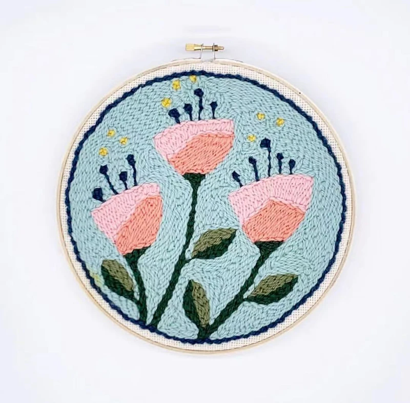 Interior Design Wall Art Ideas Punch Needle Kit for DIY Modern Wall Hanging for Home & Office