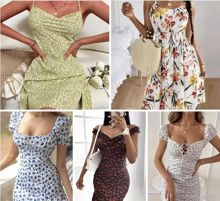 Hot Selling Multiple Styles Shein  Brand Women Casual Dresses shirt Discount Apparel Stock Clothes in bulk