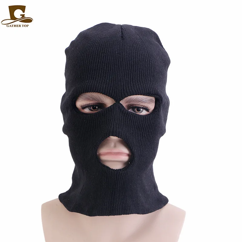 juding black three-hole knitted pirate hat dust-proof headcap JDB-10B