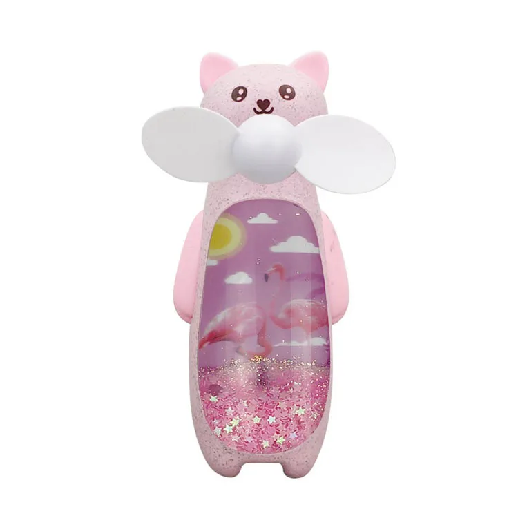 USB Charging Mini Fan Portable Fan Air Cooling Summer Choice quicksand kitten small for battery power flashing usb led toys