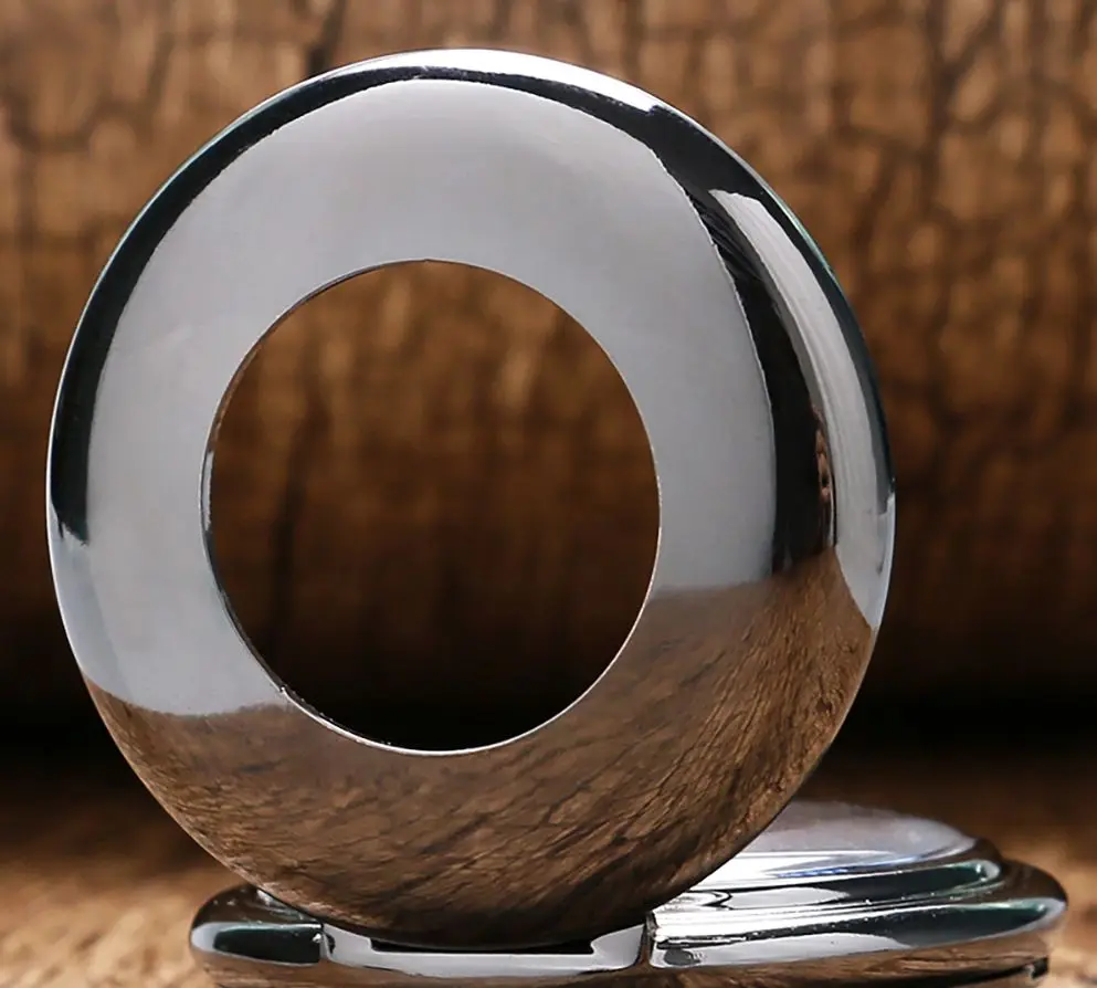 Black Hand Wind Fashion Men Women Retro Cool Smooth Face Mechanical Pocket Watches