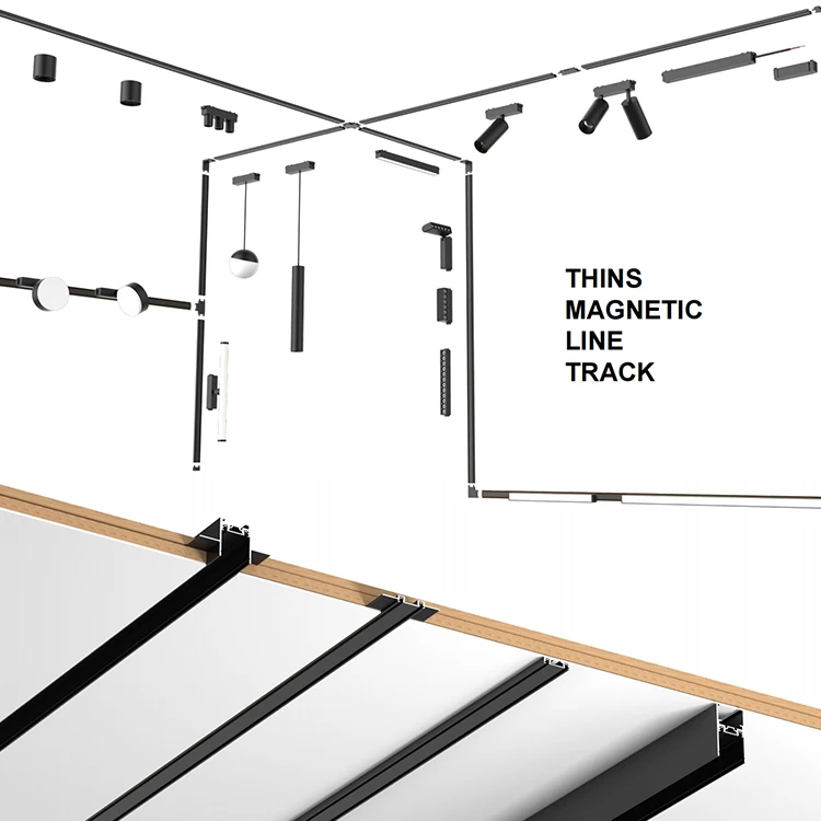 48V Led Flexible Magnetic Track Light Adjustable Flexible Belt Track Lights  Dimmable Led Flexible Belt Magnetic Track Light