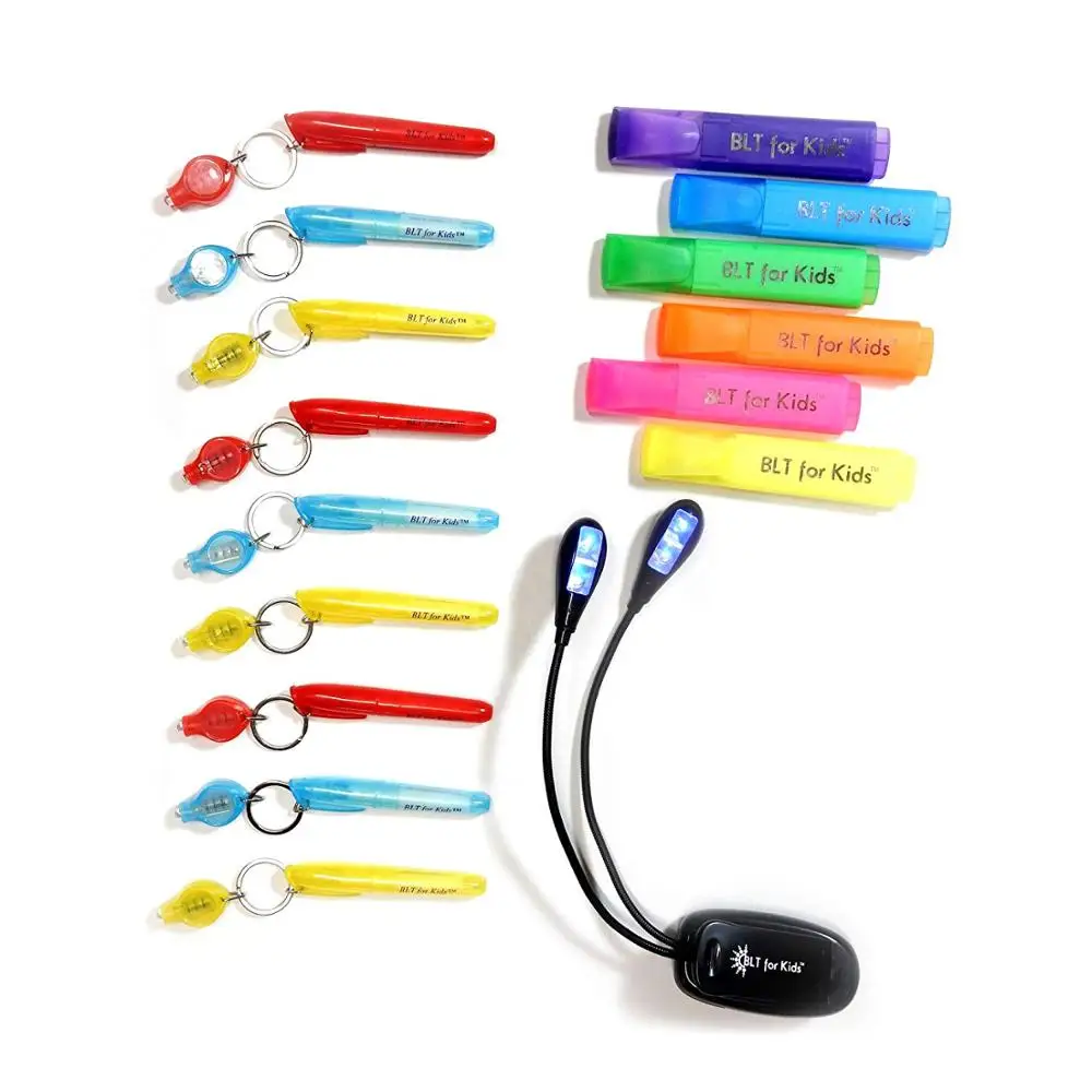 Spy Pen Black Light UV LED Party Kit   9 Spy Pens 3 Unique Invisible Ink Colors to Light up with UV Flash Lights   6 Fluorescent