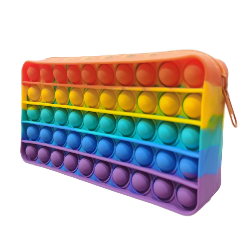  silicone pencil case push pop bubble fidget
