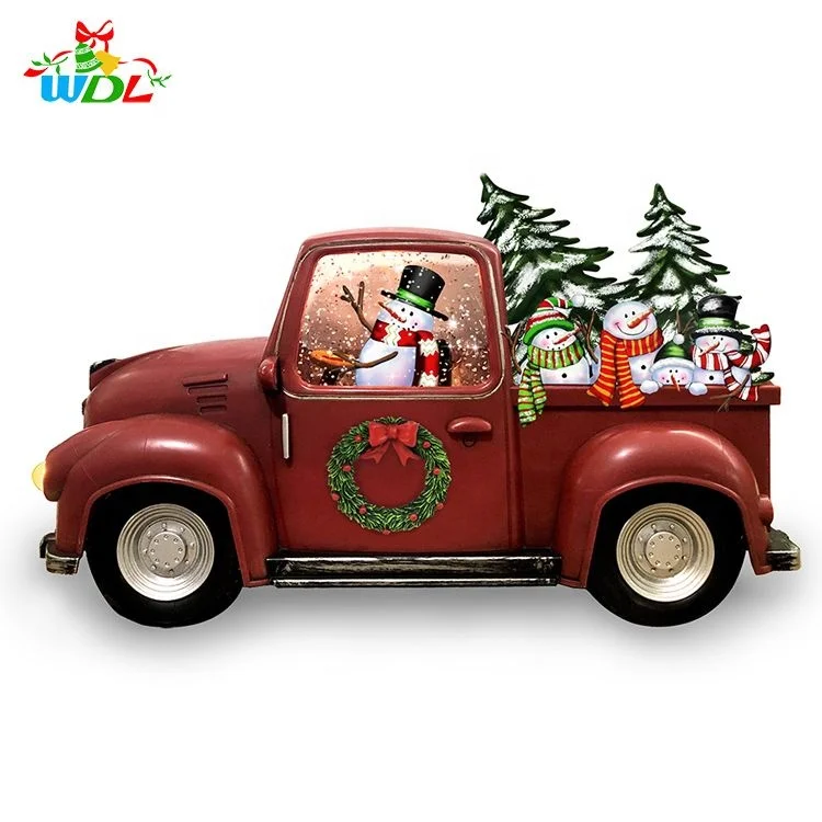 Xmas Vintage Red Truck Christmas Decor Custom Snow Globe Manufacturers