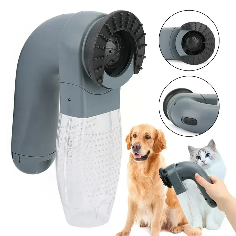 New design Electric Pet Hair Sucker Portable Vacuum Hair Cleaner Fur Hair Remover Brush Cat Dog Comb Grooming Suction Device