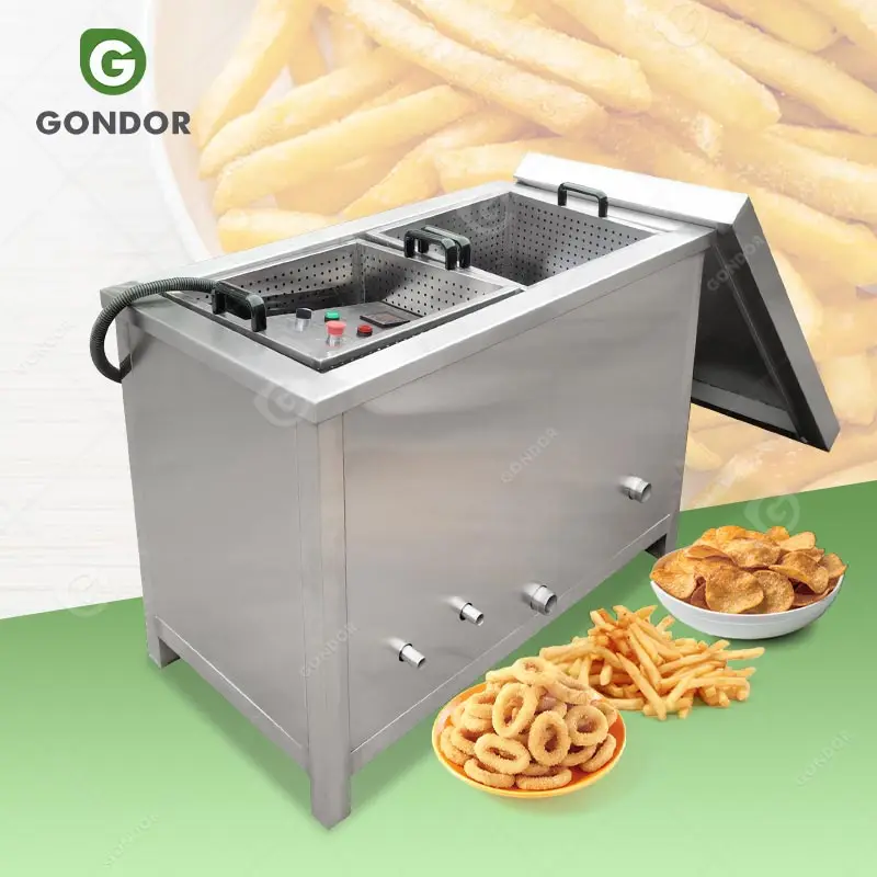 Batch Brosted Chicken Fryed Friteuse a Gaz Gas Commerciale Plantain Chip Industry Deep Garri Fry Machine