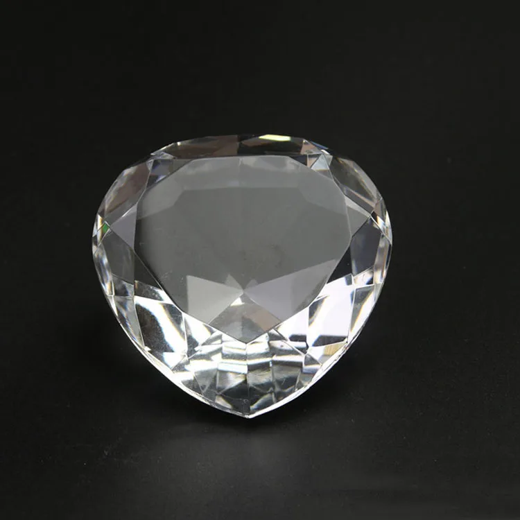 New customized 2022 Crystal diamond shaped paperweight glass large diamond custom lettering