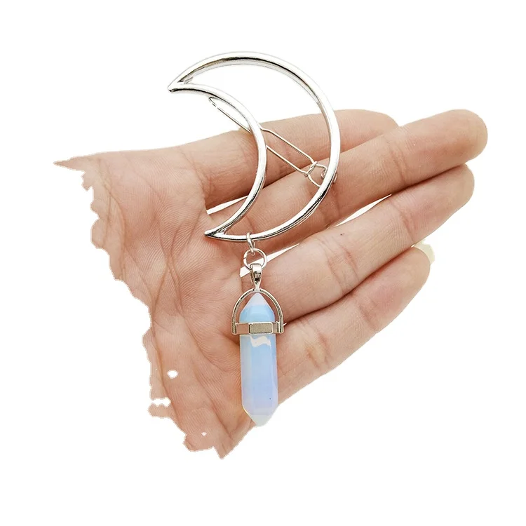 Прямая поставка, новинка 2021 года, стильная заколка для волос, разноцветная заколка для волос с изображением зародышей Луны, элегантная заколка для волос