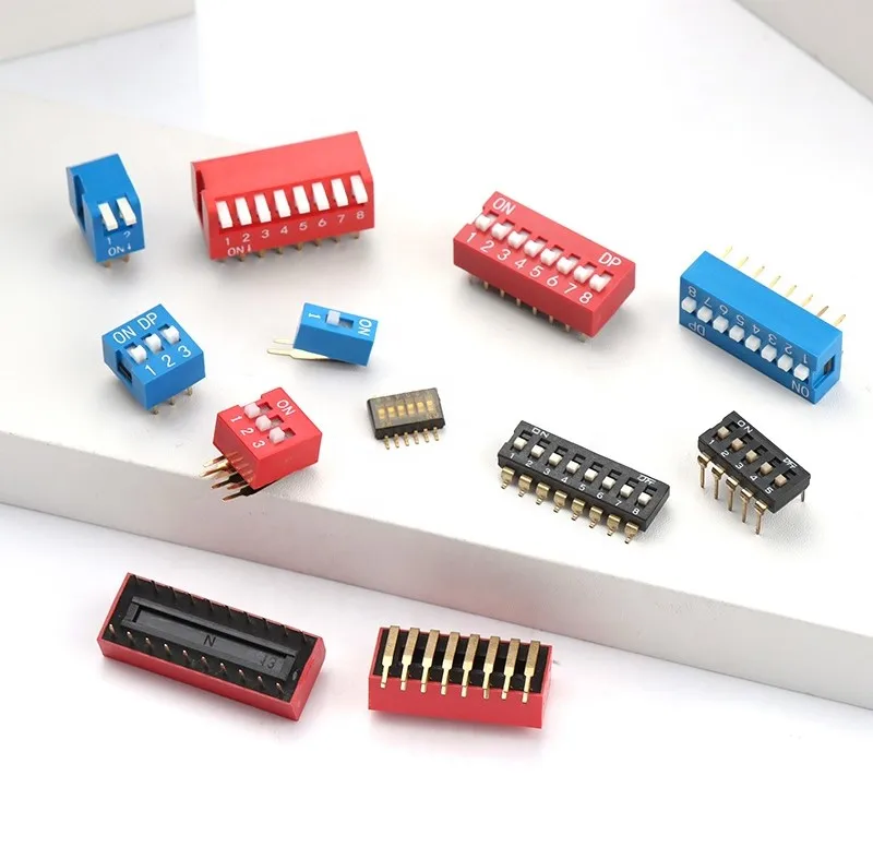 Red Shell 6Position 254mm Dip Switch Slide Type PCB Dip Switch 2.54mm