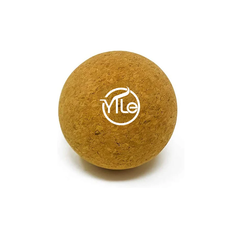 Natural eco friendly custom logo 100mm yoga rounded cork ball for massage