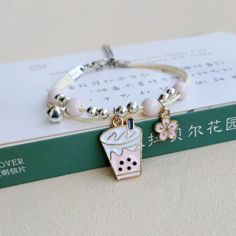 Cute Adjustable Friendship Bracelets Ceramic Beads Student BFF Flower Rabbit Paw Enamel Charm Couple Bracelet Girl Women Gift