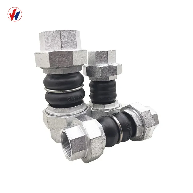 Double Sphere Equal Rubber Expansion Joint with  Coupling  PN16-25 ANSI JIS DIN ASME of Air Water Oil Weak Acid