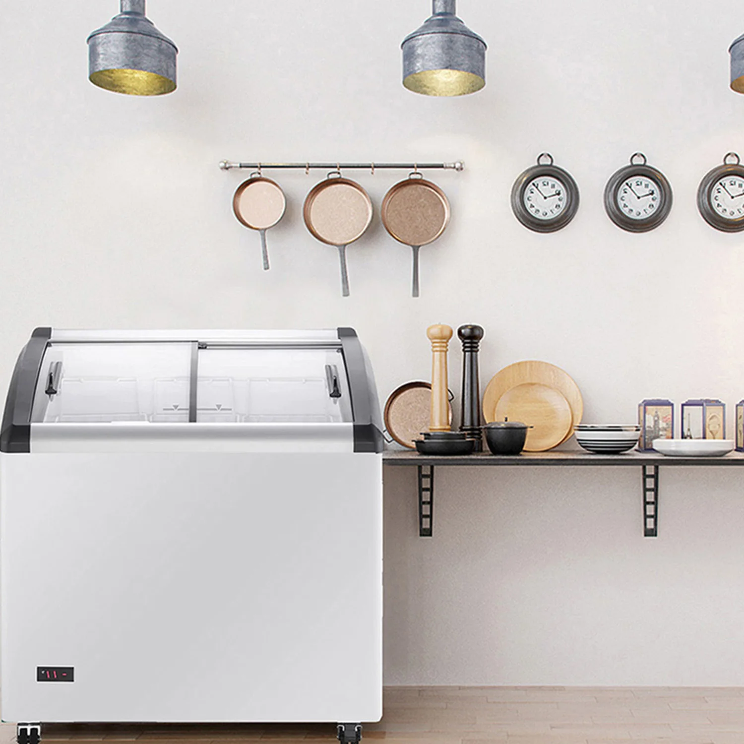 Factory Direct Sales Refrigerators Showcases Supermarket Display Glass Door Freezers Refrigeration Equipment