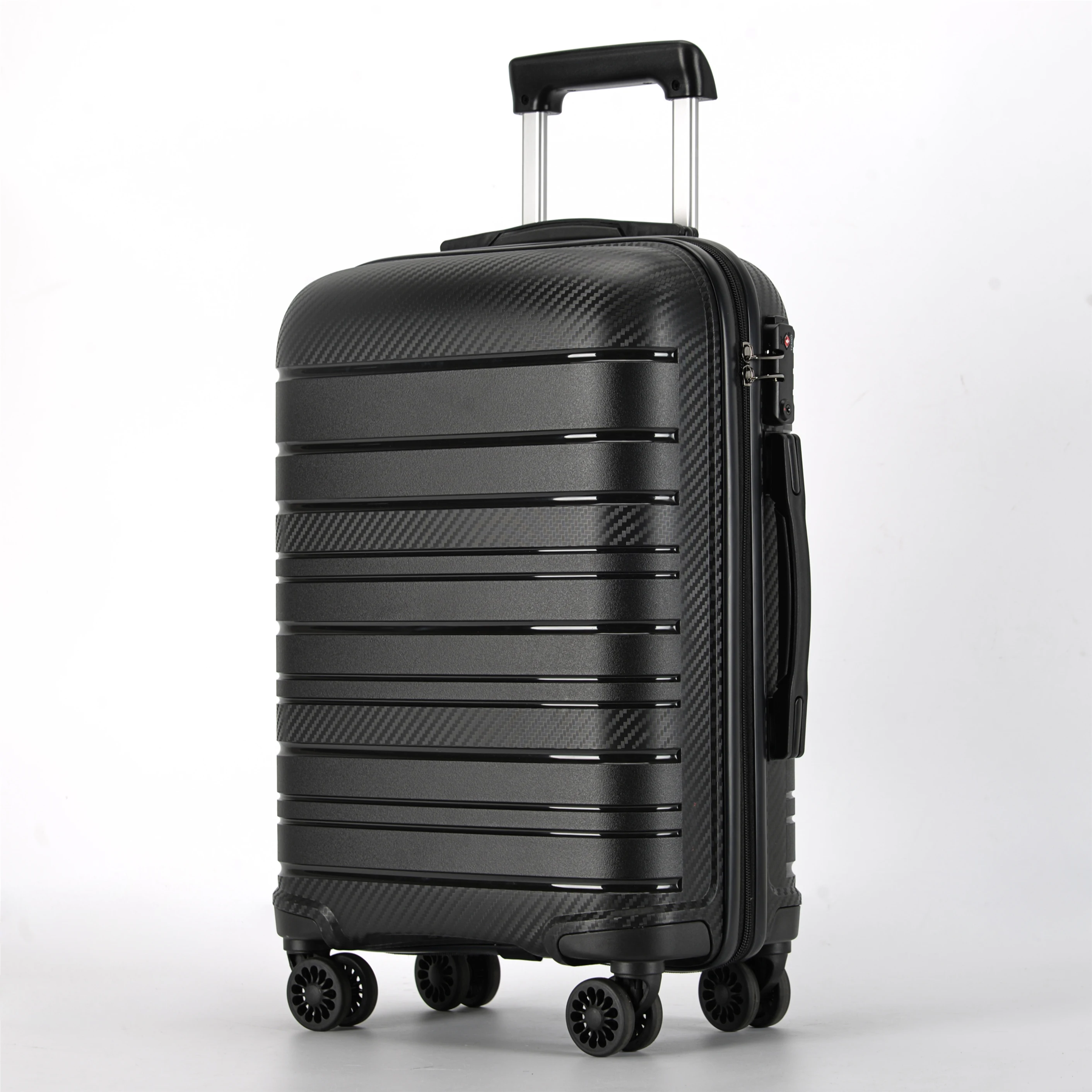 100% Pru pp hard shell Travel luggage with polypropylene PP Equipaje luggage trolley