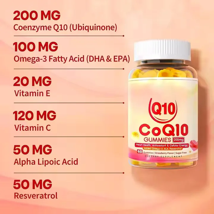 Coenzyme Q10, alpha-lipoic acid, Omega-3, resveratrol,and other six in one soft candy can strengthen the heart and blood vessels