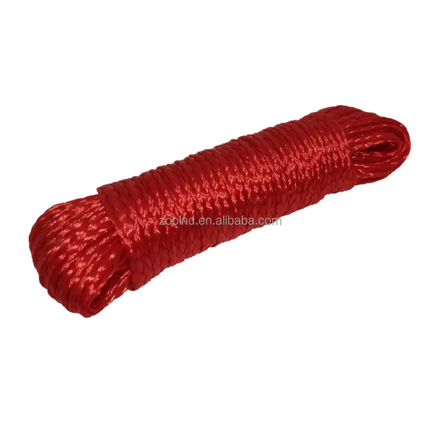 100% Polyethylene Monofilament Rope Mixed Color PE Hollow Braided Rope