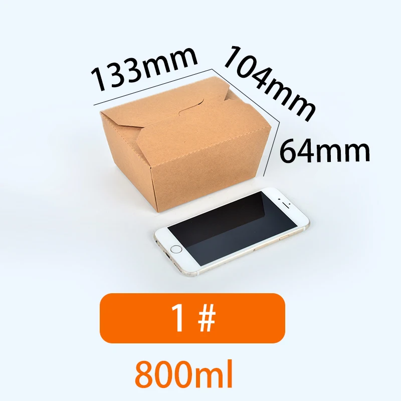 Hot Selling Recycled Brown Kraft Paper Food Grade Packaging Box  Salad Sandwich Takeaway Food Lunch Box  800ml