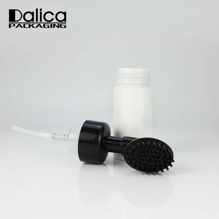 Dispensing salon hairdressing coloring dyeing comb applicator bottle with a brush