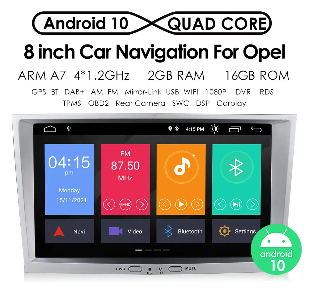 8inch 2+16g car stereo suitable for Opel car gps navigation with wireless car multimedia player android carplay