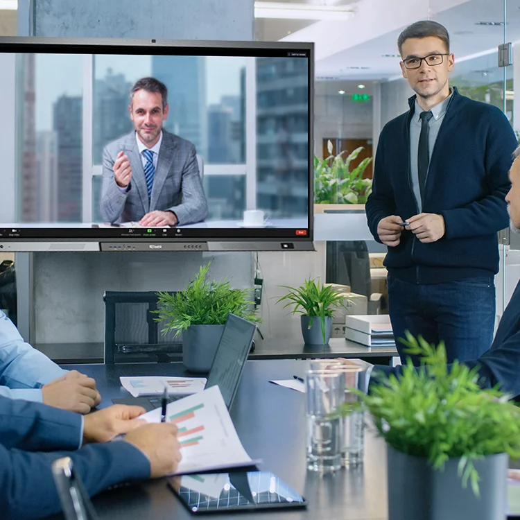 55 65 75 85 98 100 inch Finger Multi Touch All in One Smart Board Interactive Flat Panel for Meeting and Education