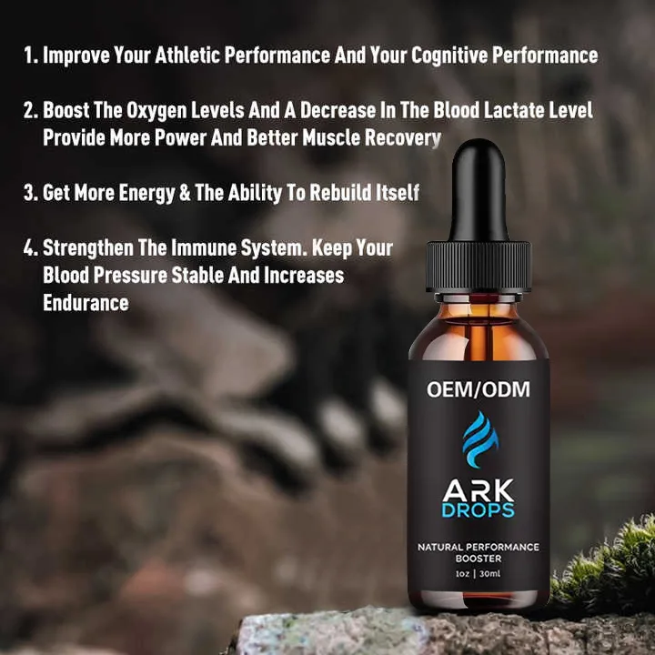 Body Booster Energy Oral Liquid Ark Drops Supplement Shilajit Workout Natural OEM Best Selling Products 2024 Daily Sports