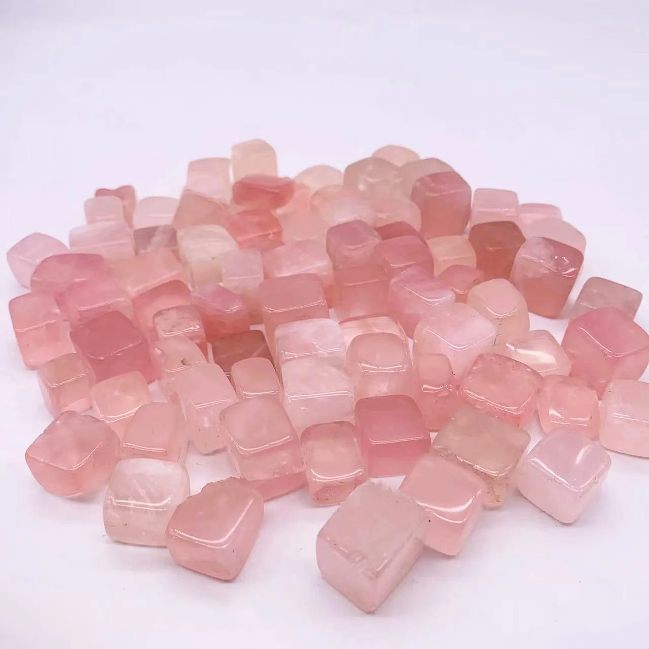 Wholesale Natural Healing Crystals Reiki Chakras Square Rose Quartz Crystal Cubes For Feng shui Decoration