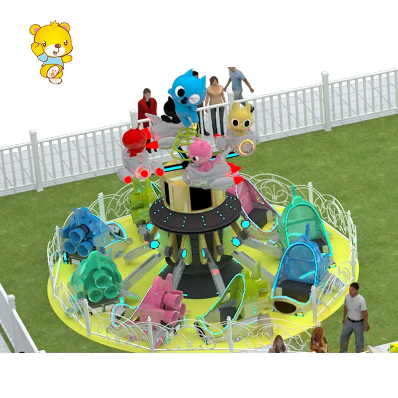 Playground Outdoor Carousel Amusement Park Equipment Self Control Plane Merry Go Round Carousel Horse