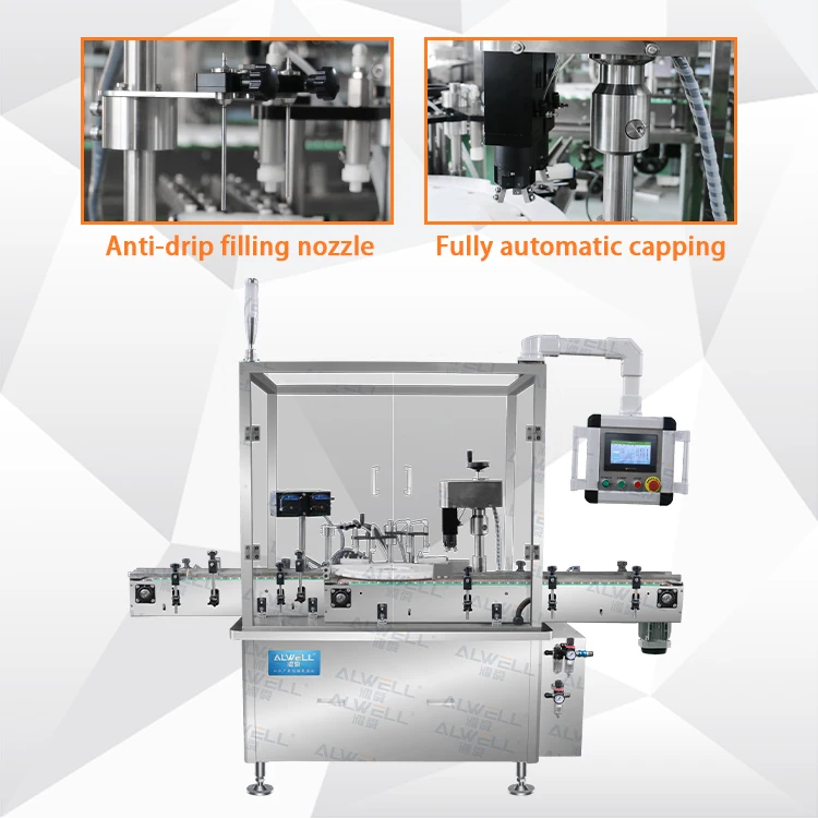 Automatic Oral Liquid Glass Pet Small Bottle Liquid Syrup Filling Machine Price Capping and Labeling Production Line Machine