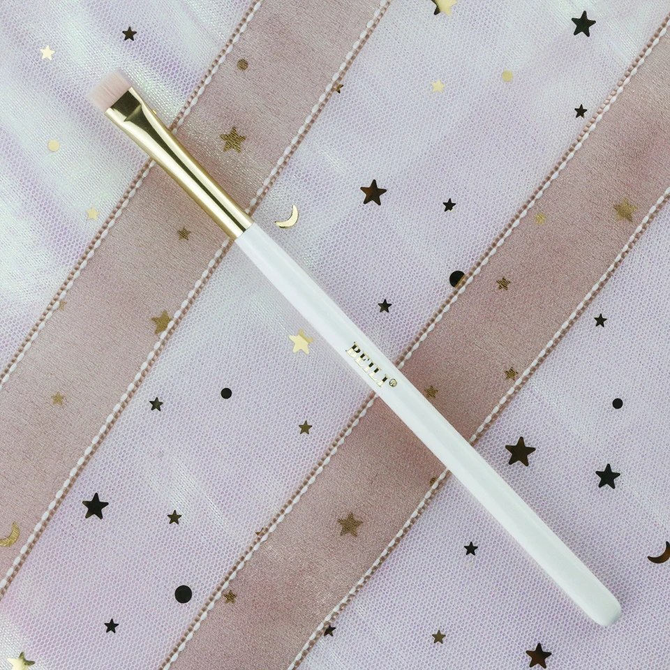 BEILI Luxury White Gold wood makeup brush single eyebrow eyeliner brush precise Synthetic hair brush Wholesale