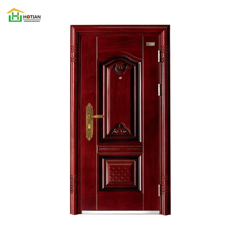 Hotian Best Selling Decorative House Front Exterior Modern Design Security Steel Door