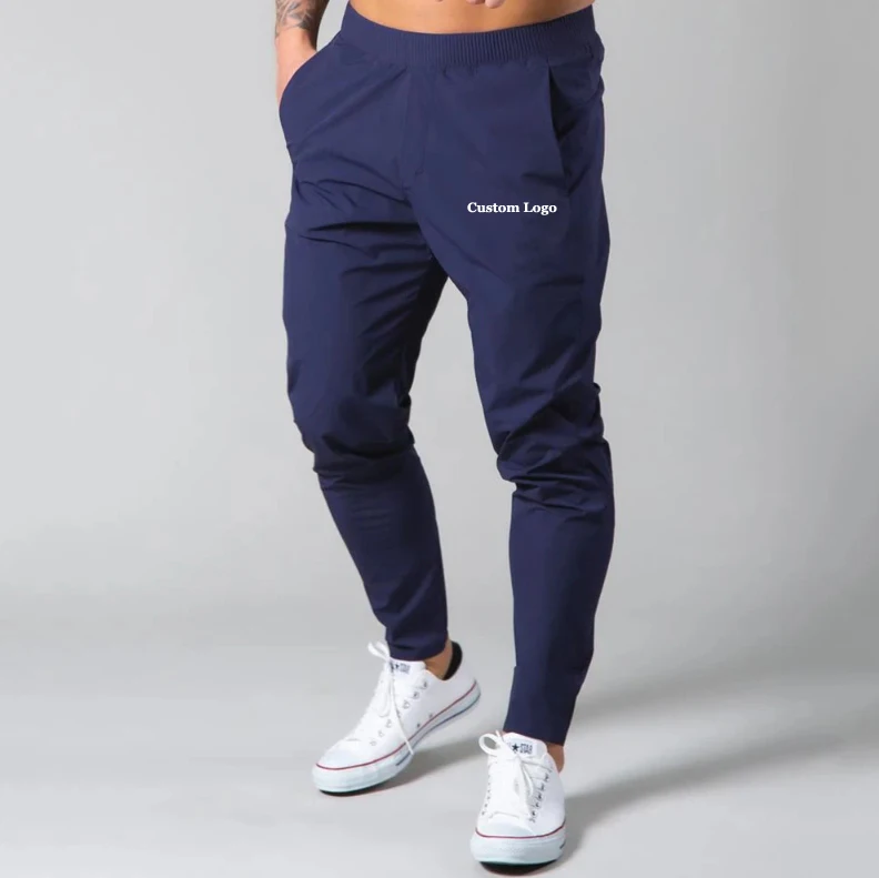 Custom Logo Workout Mens Muscle Track Joggers Stretch Mens Nylon Fitness Gym Training Running Pants