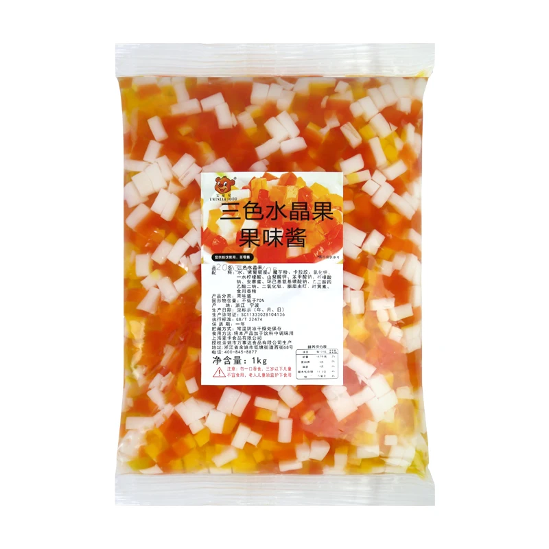 Q jelly crystal colorful coconut jelly milk tea raw material 1kg konjac jelly for bubble tea