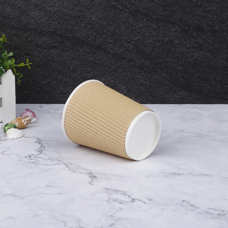 12oz Disposable Ripple Wall  Corrugated  Coffee Paper Cup Sold Wholesale